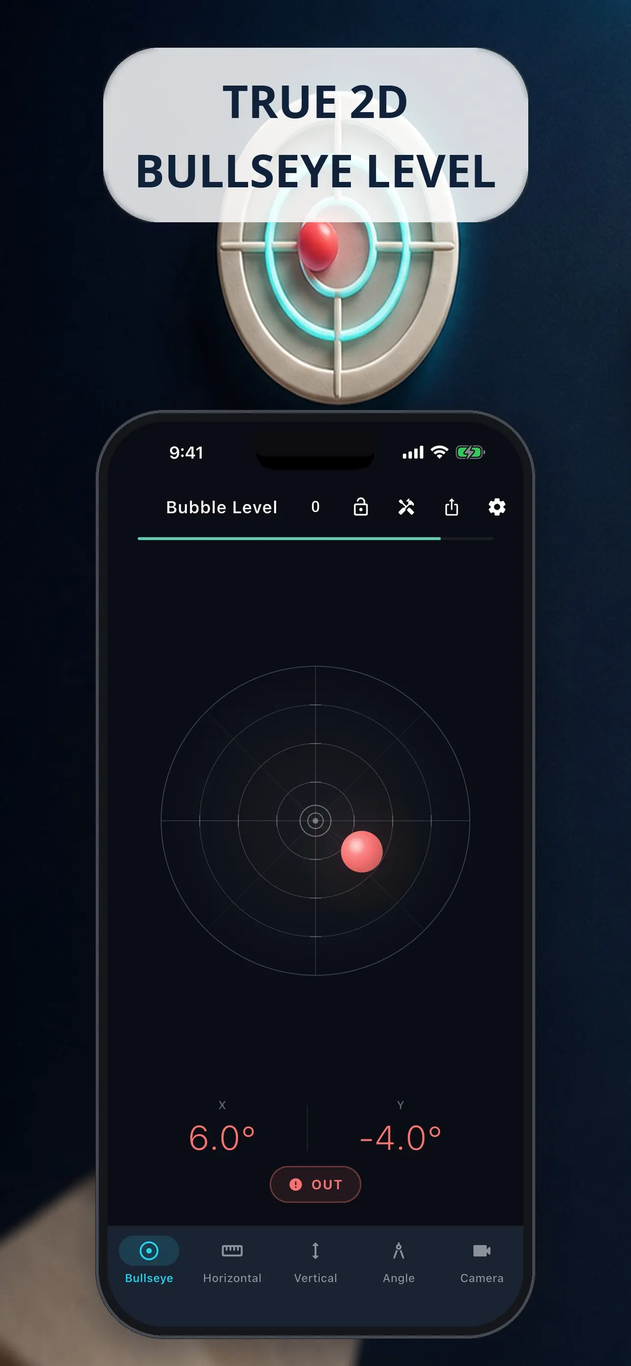 Circular bubble level for checking a flat surface