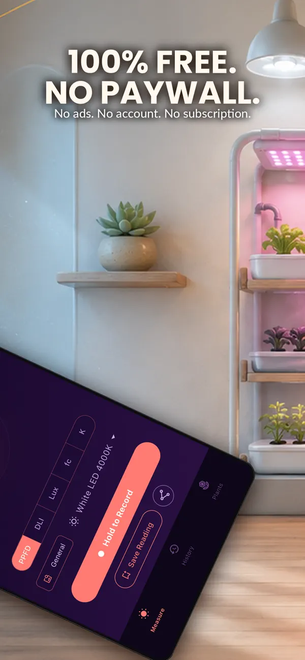 Split feature view showing companion plant light tools