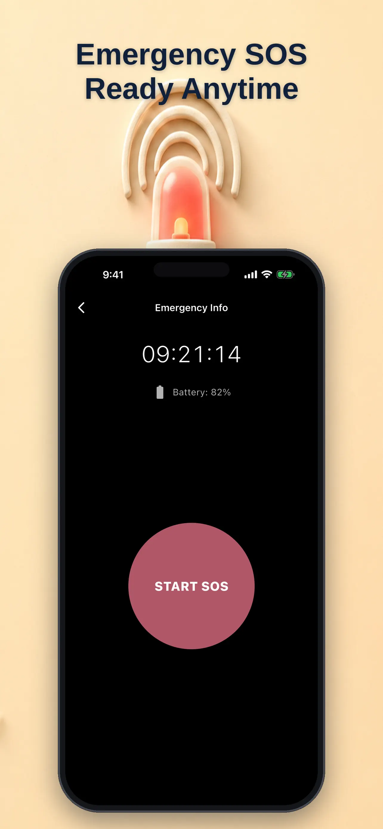 Emergency controls for SOS, beacon, strobe and Morse signals