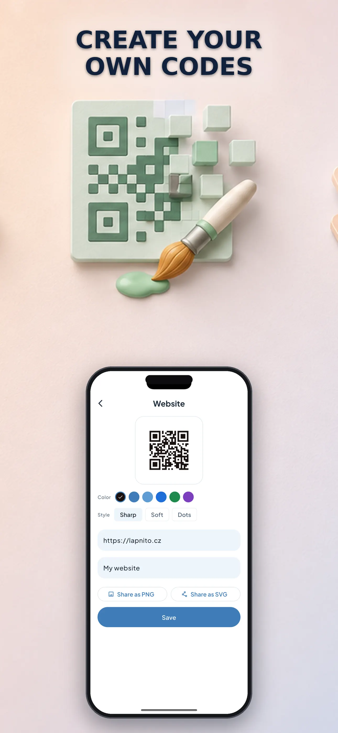 QR code creator for links, Wi-Fi, contacts and other content