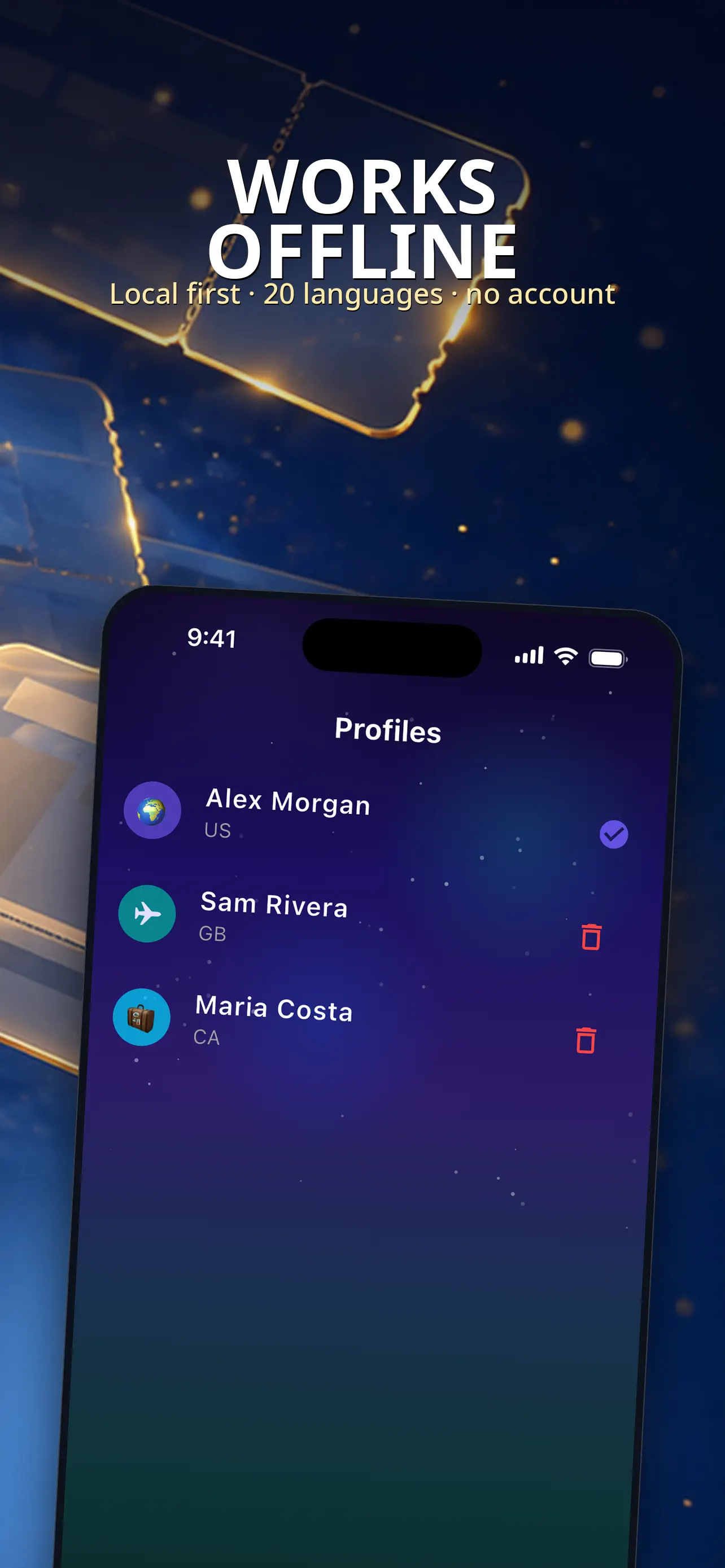 Traveller profiles for keeping separate stay records